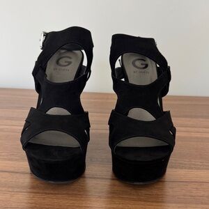 Guess Black Platform Heels
